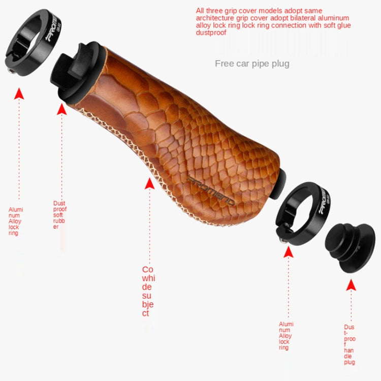 Skorter | 1 Pair PROMEND GR-502H Bicycle Mountain Bike Folding Bike Locking Ergonomic Meat Ball Gloves(Brown)