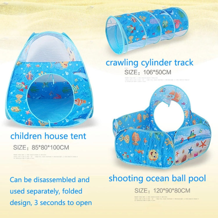 Skorter | 3 in 1 ZP01 Children Tent Play House Tunnel Foldable Shooting Ocean Ball Pool Toy(Blue Sea)