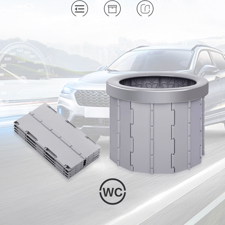 Skorter | Folding Toilet Travel Car Toilet With Cover Indoor Portable Emergency Camping Toilet(Grey)