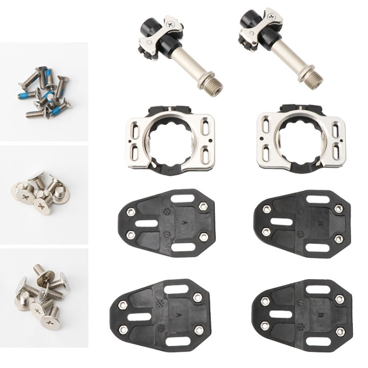 Skorter | MEROCA Road Lock Shoes Card Three Pardin Bicycle Lollipops Self-Locking Pedal With Lock, Style: Steel Axis (Red)