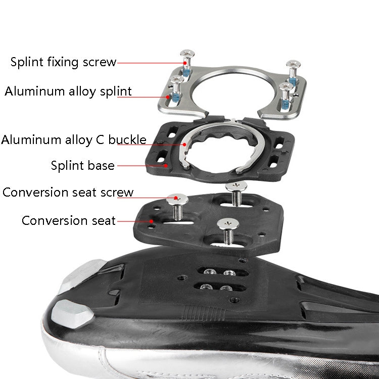 Skorter | MEROCA Road Lock Shoes Card Three Pardin Bicycle Lollipops Self-Locking Pedal With Lock, Style: Steel Axis (Red)