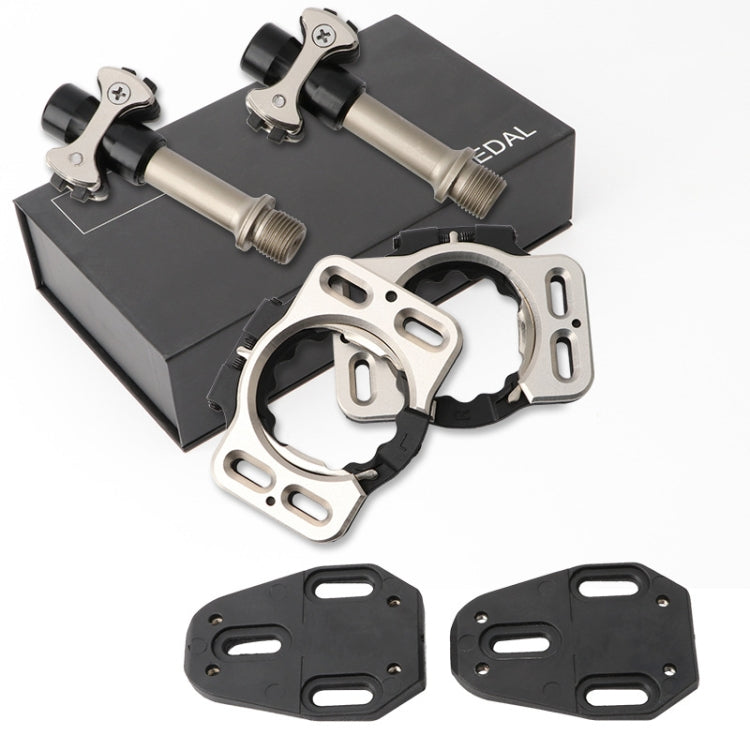Skorter | MEROCA Road Lock Shoes Card Three Pardin Bicycle Lollipops Self-Locking Pedal With Lock, Style: Steel Axis (Red)