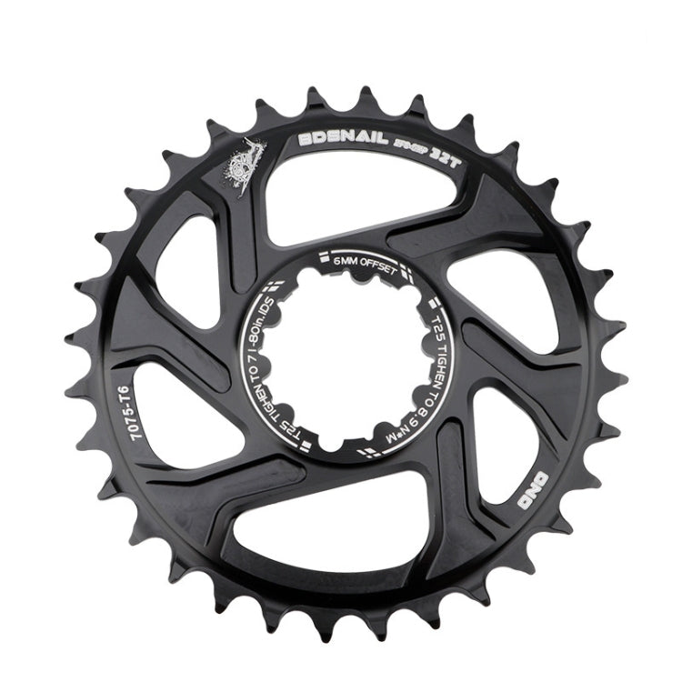 Skorter | BDSNAIL Mountain Bike Single Disk GXP Direct-Shaped Integrated Disk Positive And Negative Tooth Disc, Colour: 32T (Black)
