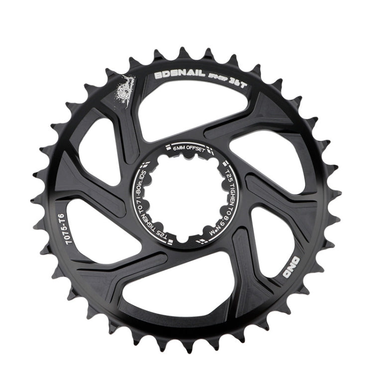 Skorter | BDSNAIL Mountain Bike Single Disk GXP Direct-Shaped Integrated Disk Positive And Negative Tooth Disc, Colour: 36T (Black)