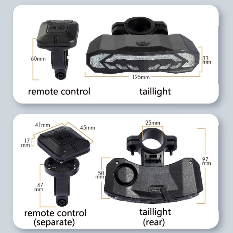 Skorter | SF31 Bicycle Rail Light Brake Steering Sensor Anti-Theft Alarm Wireless Remote Control Warning Bell(Black)