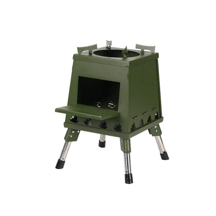 Skorter | Outdoor Camping Folding Portable Barbecue Wood Stove, Size: Small (Green)