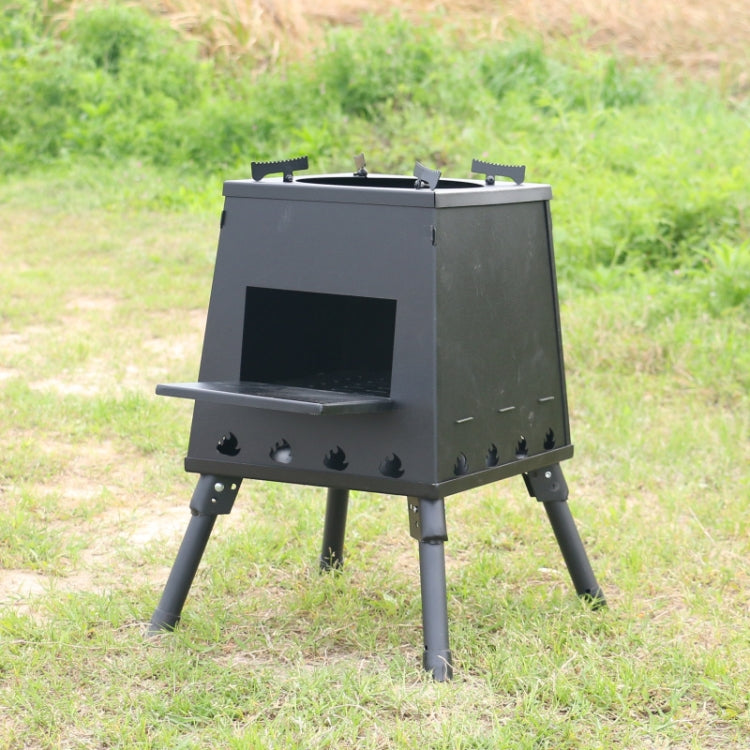Skorter | Outdoor Camping Folding Portable Barbecue Wood Stove, Size: Small (Green)