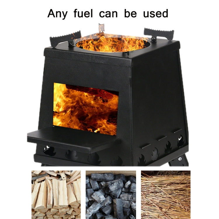 Skorter | Outdoor Camping Folding Portable Barbecue Wood Stove, Size: Small (Black)