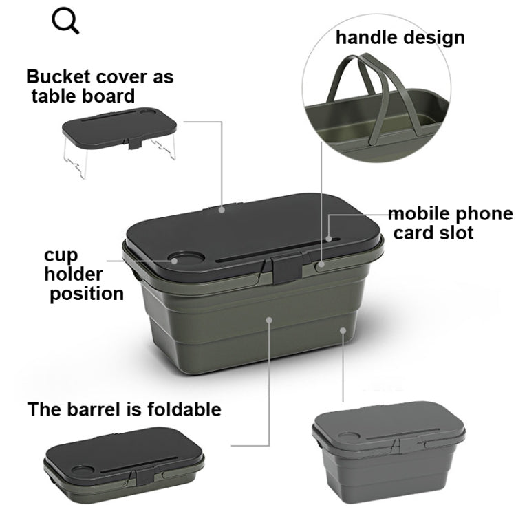 Skorter | Camping Water Carry Basket Picnic Basket Outdoor Folding Box Can Be Used As Table(Random Color)