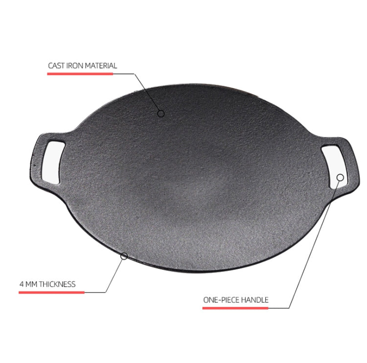 Skorter | Outdoor Camping BBQ Cast Iron Grill Pan,Style: Baking Pan+Net+Hemp Rope+Storage Bag