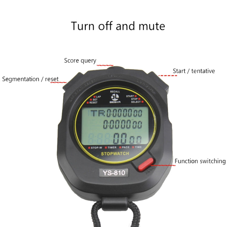 Skorter | YS Electronic Stopwatch Timer Training Running Watch, Style: YS-8100 100 Memories (White)