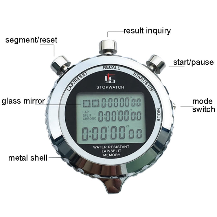 Skorter | YS Metal Stopwatch 3 Rows Display Running Training Electronic Timers, Style: YS-560 60 Memories