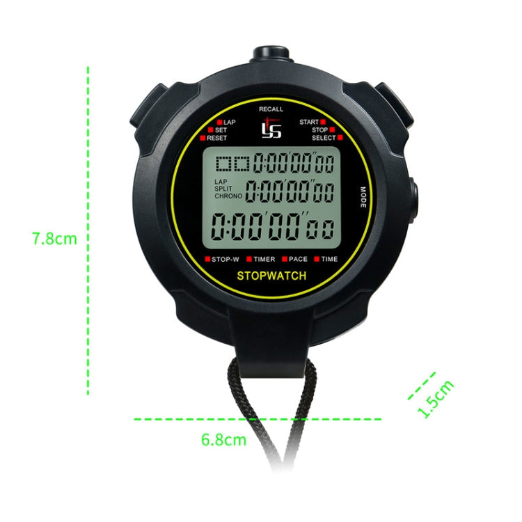 Skorter | YS Stopwatch Timer Training Fitness Competition Stopwatch, Style: YS-7100 100 Memories(Black)