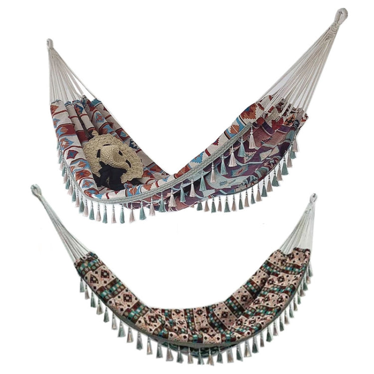 Skorter | Jacquard Canvas Double Plus Hammock Outdoor Indoor Tassel Hammock(705)