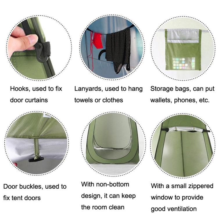 Skorter | Outdoor Camping Toilet Changing Tent Automatic Shower Bathing Tent, Style: Single Person(Green)