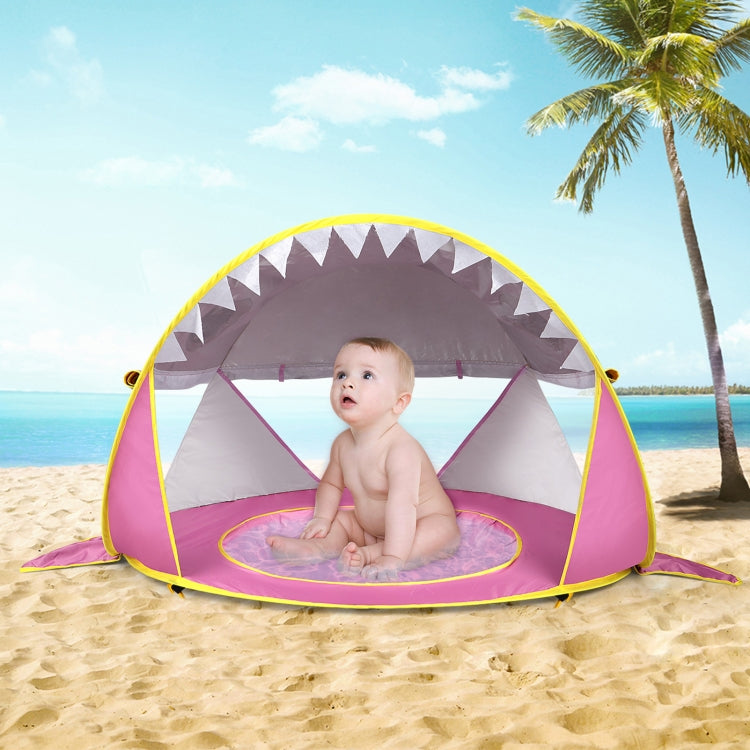 Skorter | Baby Beach Tent With Pool Portable Foldable Sunshelter, Color: Shark Yellow