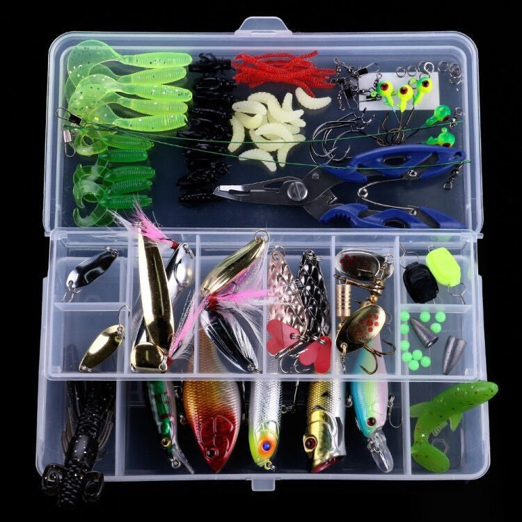 Skorter | 110 PCS / Box HENGJIA Sea Bass Fake Soft Bait Fishing Gear Accessories Freshwater Bait