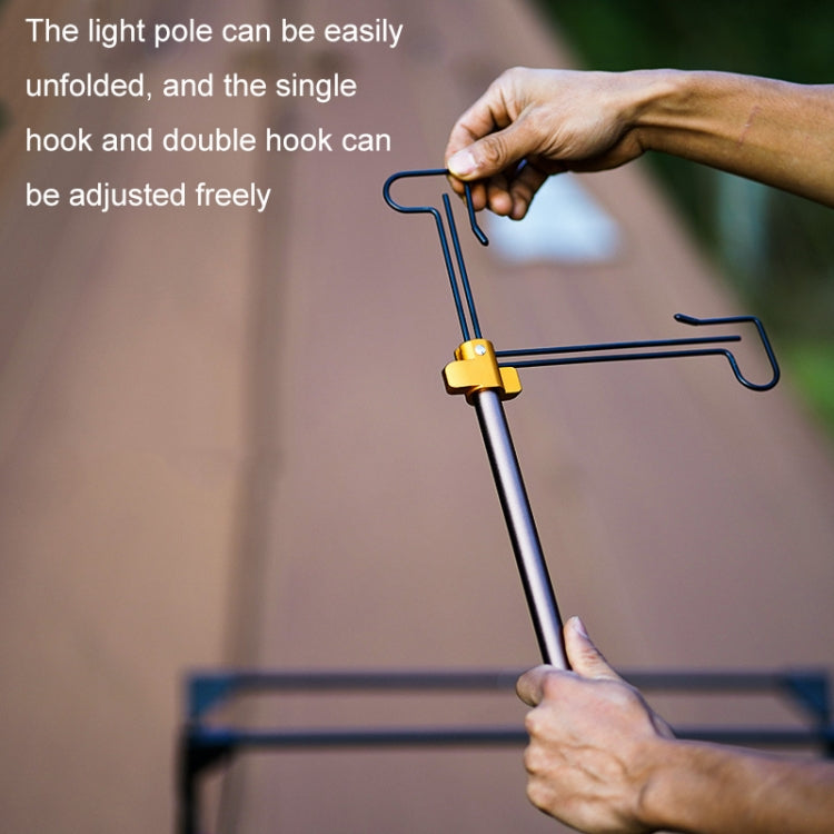Skorter | Outdoor Camping Telescopic Double Hook Folding Light Stand(Black)