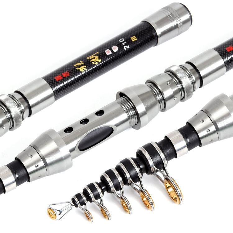 Skorter | LEO 27593 Carbon Mini Fishing Rod Shrink Handle Throwing Poles, Length: 2.4m