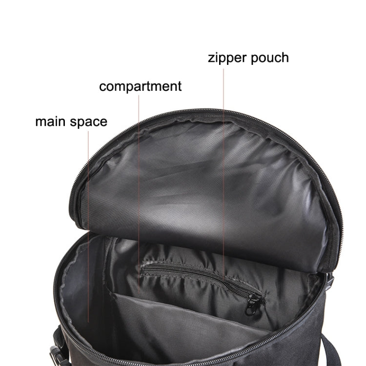 Skorter | LEO 28085 Cylina Shape Fishing Gear Backpack Fishing Rod Outdoor Shoulder Bag(28085-B Black)