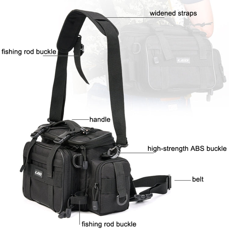Skorter | LEO 27852 Multifunctional Luya Bag Fishing Gear Shoulder Bag Outdoor Photography Bag(Black)