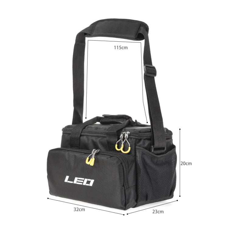 Skorter | LEO 28048 Thickening Square Road Sub Bag Bait Wheel Fishing Gear Bag(Black)