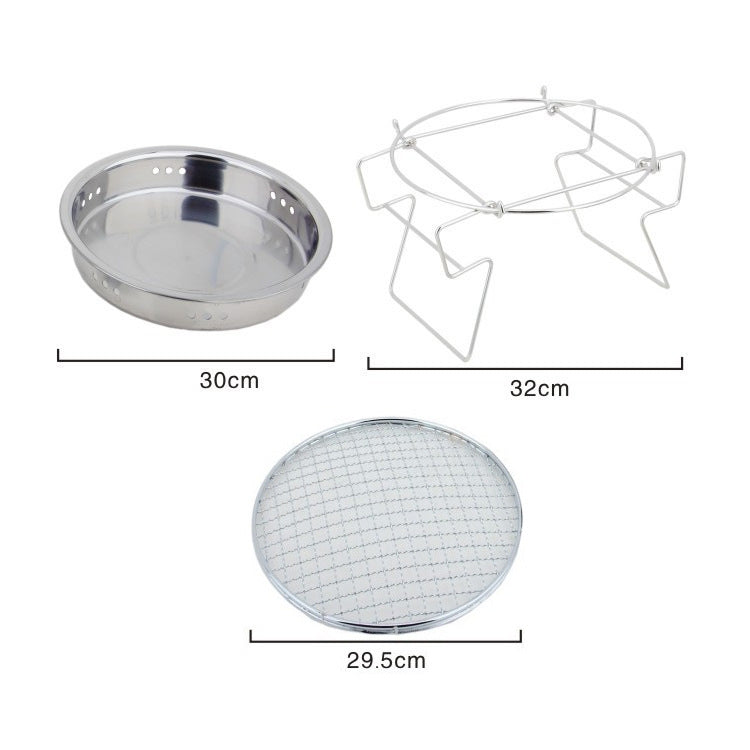 Skorter | RG_011 Outdoor Round Folding Stainless Steel Barbecue Grill, Size: 30 x 19.5cm