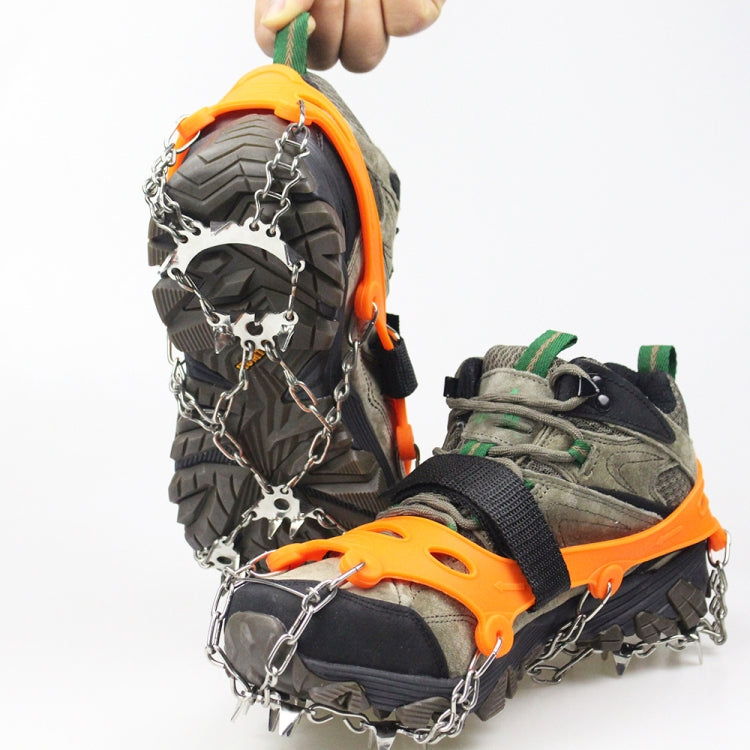 Skorter | 1 Pair 23 Spikes Crampons Outdoor Winter Walk Ice Fishing Snow Shoe Spikes,Size: XL Orange