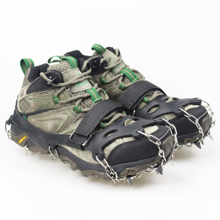 Skorter | 1 Pair 23 Spikes Crampons Outdoor Winter Walk Ice Fishing Snow Shoe Spikes,Size: L Black