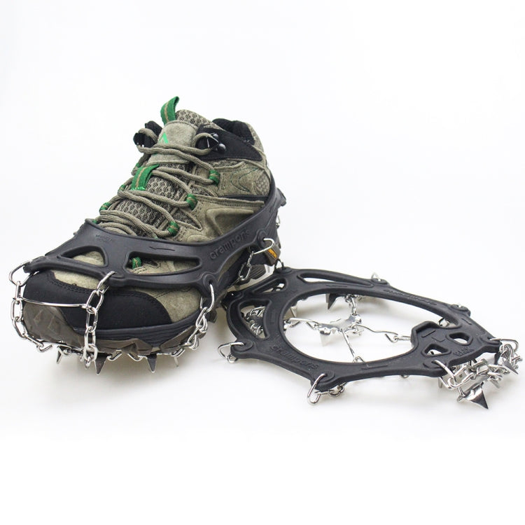 Skorter | 1 Pair 23 Spikes Crampons Outdoor Winter Walk Ice Fishing Snow Shoe Spikes,Size: XL Black