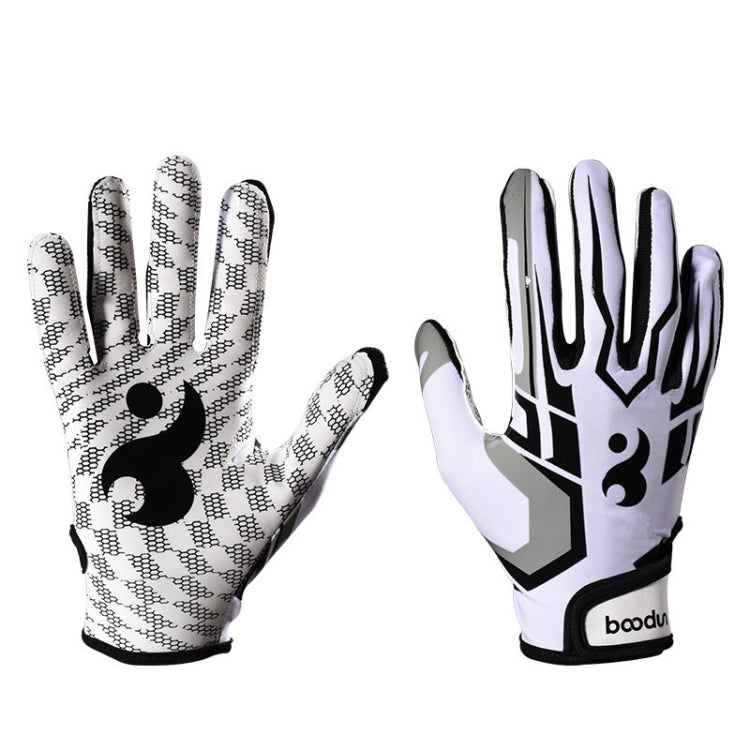Skorter | BOODUN C281071G Baseball Rugby Gloves Fitness Sports Anti-Slip Outdoor Hiking Gloves(White L)