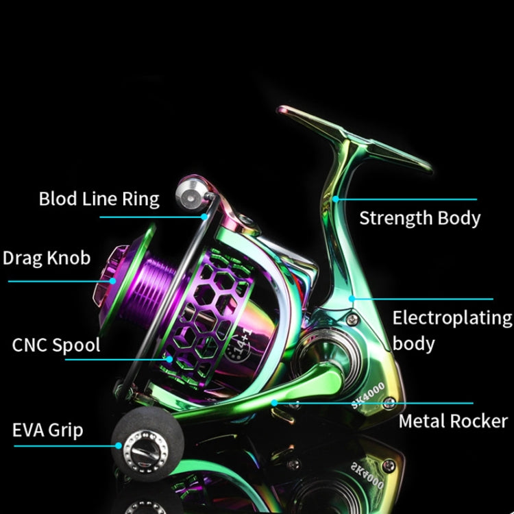 Skorter | Colorful Metal Fish Line Wheel Long Throw Sea Rod Spinning Wheel, Specification: SK5000