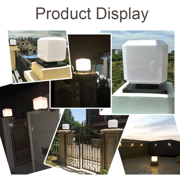 Skorter | 003 Solar Square Outdoor Post Light LED Waterproof Wall Lights, Size: 20cm (White Light)