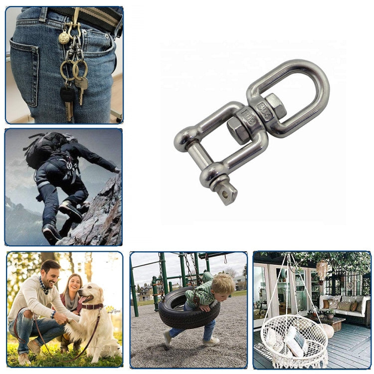 Skorter | M12 OX Type 304 Stainless Steel 360 Degree Rotating 8-Shaped Chain Snap Ring Connecting Hook Swivel