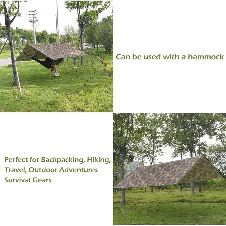 Skorter | 3X4m Waterproof Tent Tarp Square Canopy Polyester Sunshade Floor Mat(Camouflage)