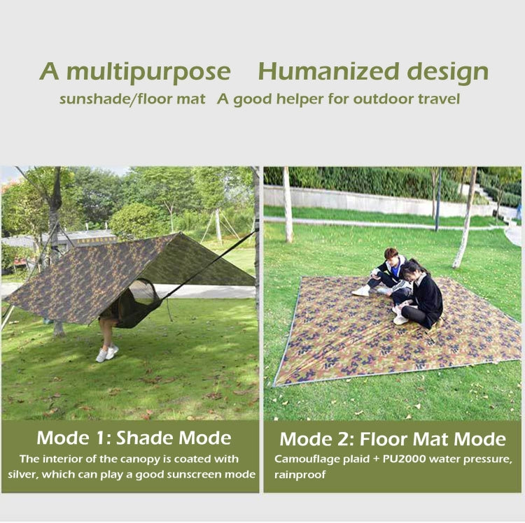 Skorter | 3X5m Waterproof Tent Tarp Square Canopy Polyester Sunshade Floor Mat(Camouflage)