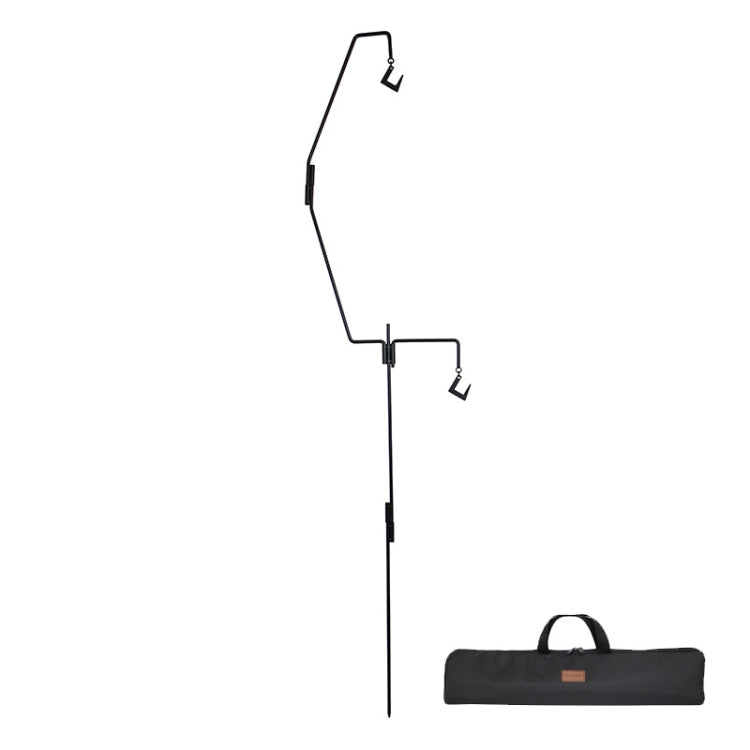 Skorter | 1.73m Camping Light Pole Wrought Iron Storage Rack Folding Light Hanging Rack with Storage Bag