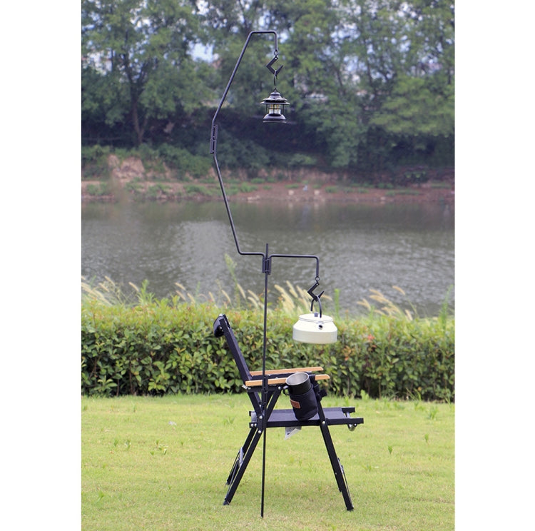 Skorter | 1.73m Camping Light Pole Wrought Iron Storage Rack Folding Light Hanging Rack with Storage Bag