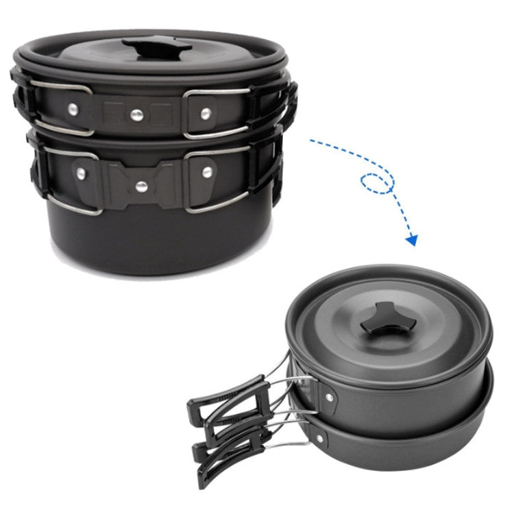 Skorter | Outdoor Supplies Camping Portable Teapot Set Pot Set(Black Handle)
