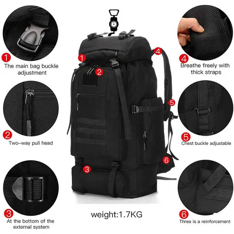 Skorter | Pack Backpack Bag 100L Waterproof Tactical Military Hiking Camping BAG