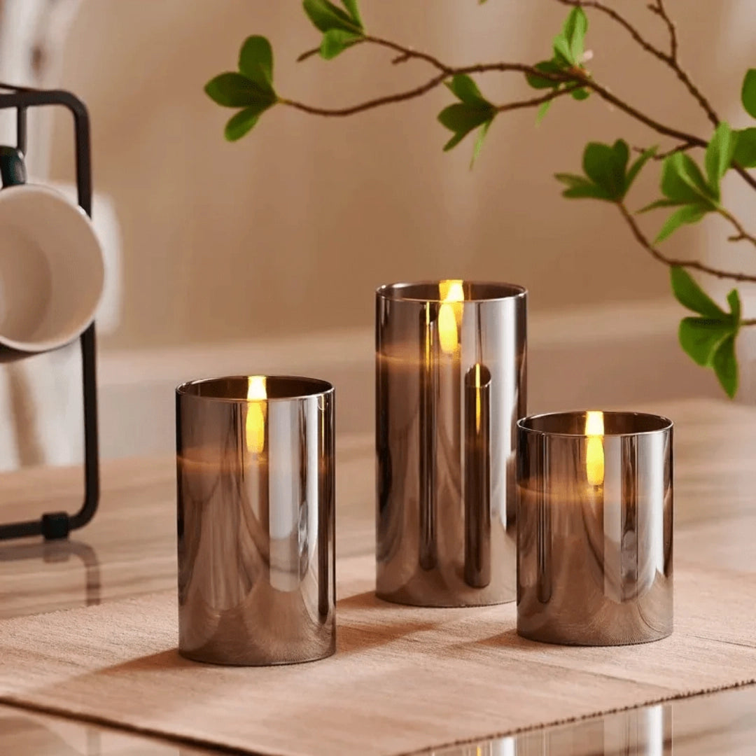 Skorter | Realistic LED. Flameless Candle Set - Battery Operated, Smokeless, Decorative