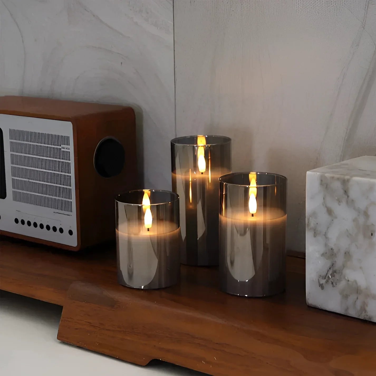 Skorter | Realistic LED. Flameless Candle Set - Battery Operated, Smokeless, Decorative