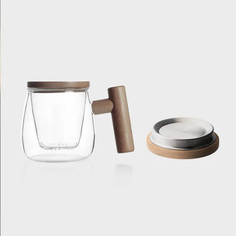 Skorter tea infuser in glass and wood 300ml