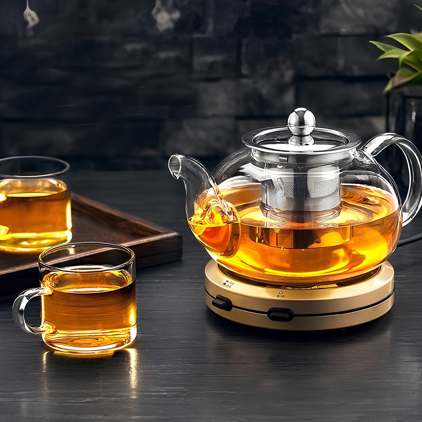 Skorter infuser round in borosilicate glass