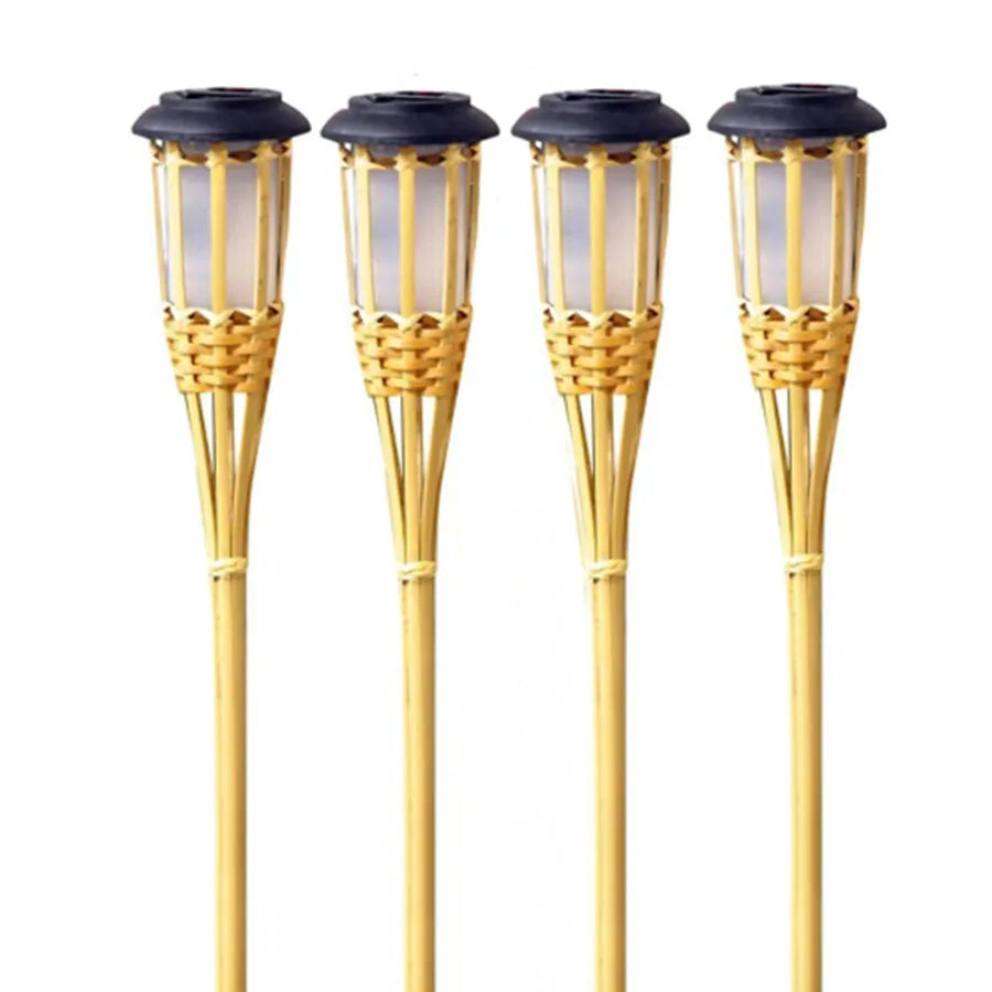 Skorter | SolarGlow - Bamboo Solar Garden Torch – Weatherproof LED Lighting for Garden & Terrace