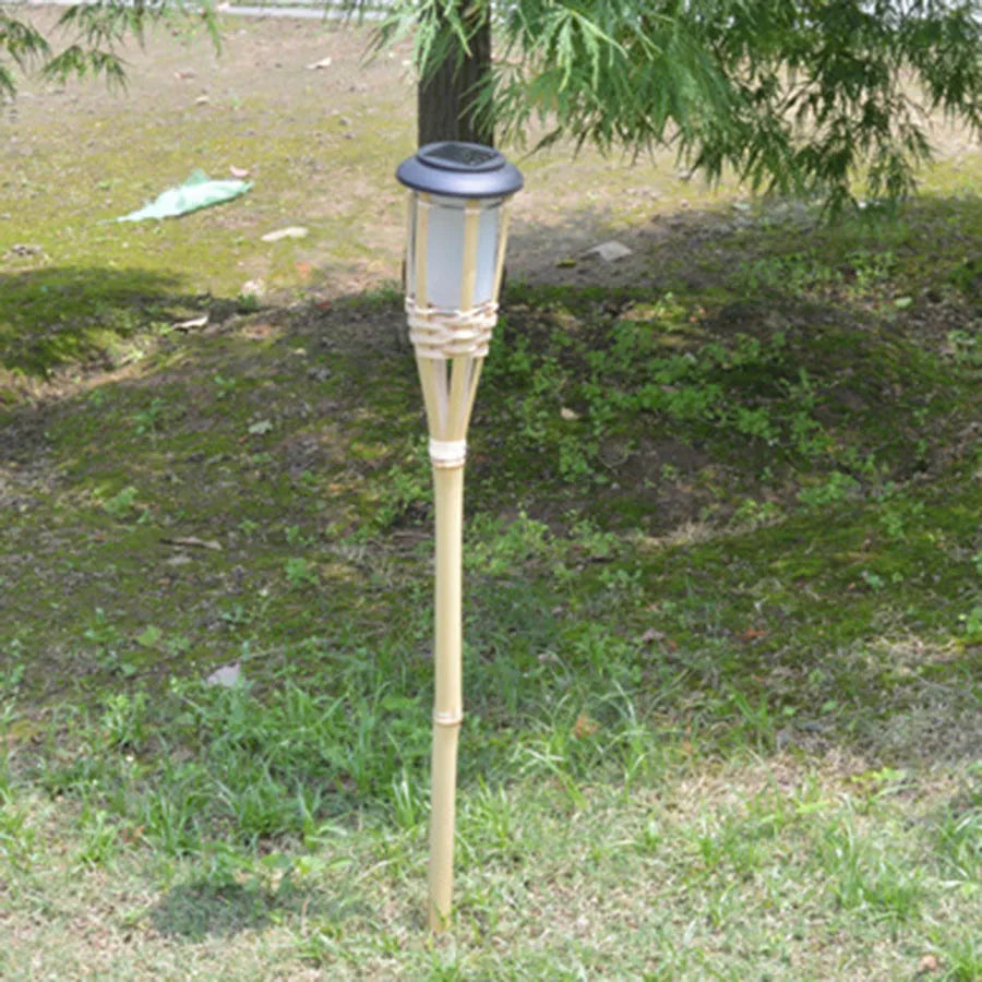 Skorter | SolarGlow - Bamboo Solar Garden Torch – Weatherproof LED Lighting for Garden & Terrace