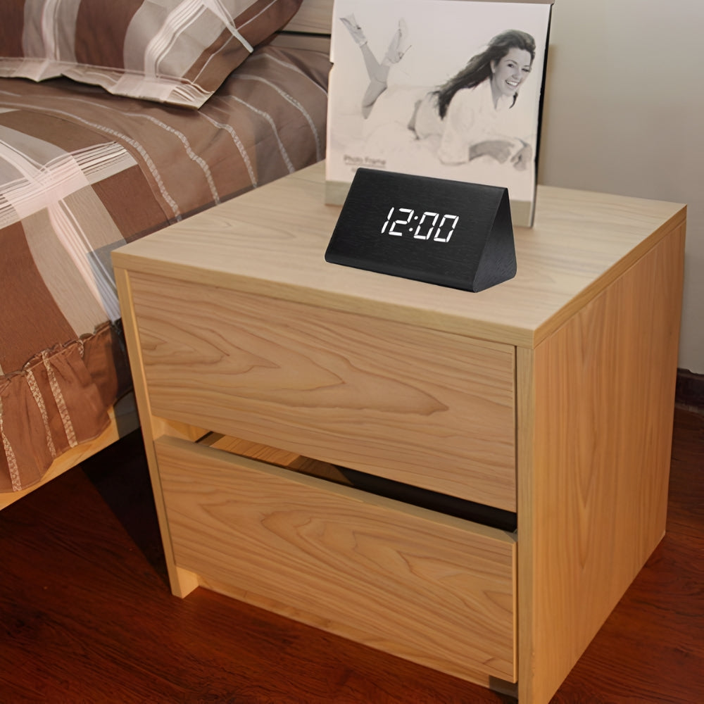 Skorter | Elora Wooden LED Alarm Clock Digital Display