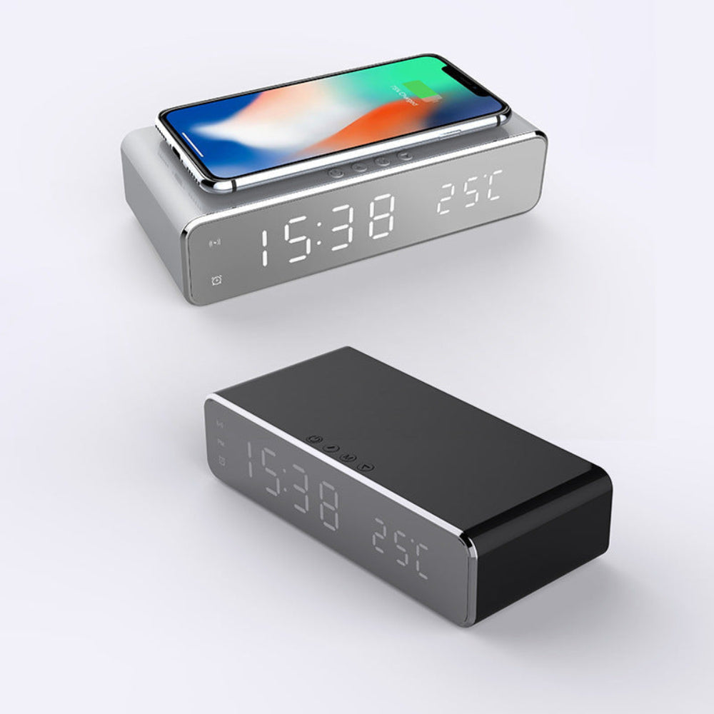 Skorter | TimeCharge – LED Alarm Clock with Built-In Wireless Charging Pad