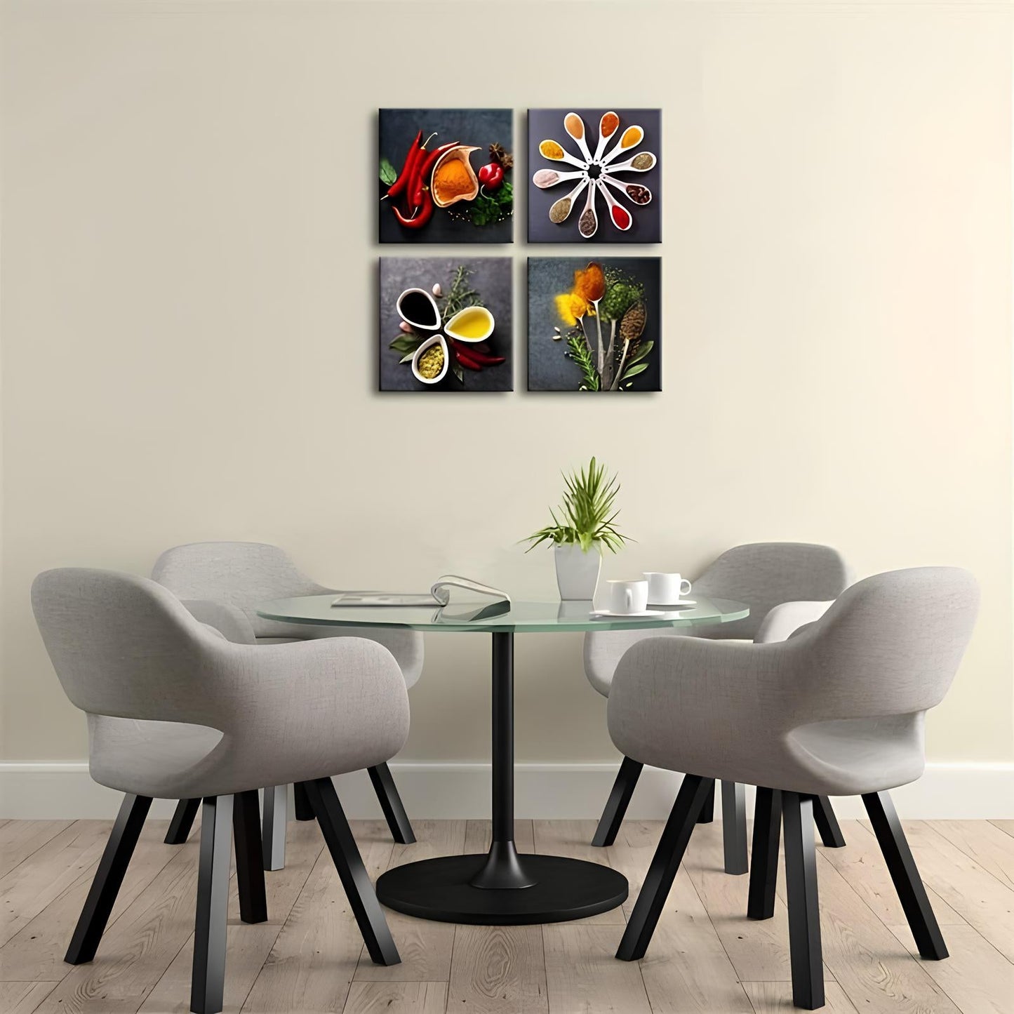 Skorter Decorative Spice Printed Canvas 4 pieces