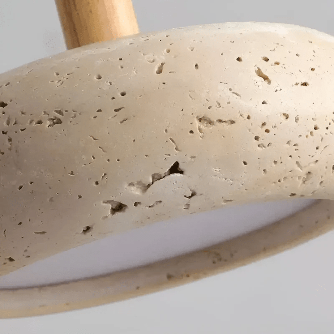 Skorter | LED Retro Ceiling Light made of Stone & Wood